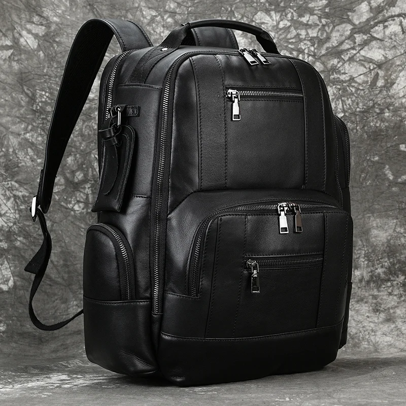 

Cow Leather Backpacks Men Laptop Rucksack Shoulder Bag Mochilas Cowhide Genuine Leather Male Bag School Bag for Man Travel Bag