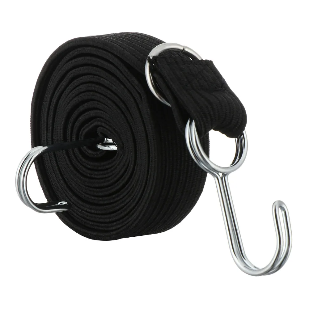 Elastic Rubber Luggage and Bicycle Tie-Down Strap with Hooks