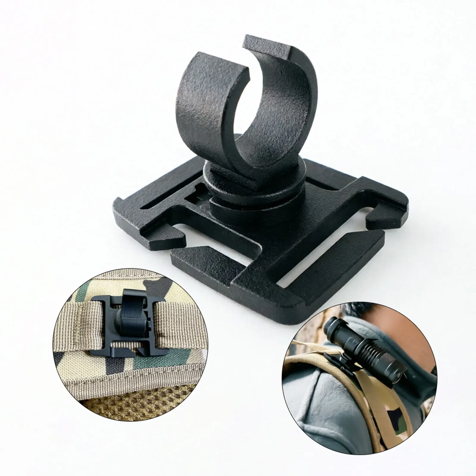 Swivel U Ring Flashlight Work Backpack Lamp Outdoor Hike Climb Pack Light Holder Water Pipe Pole Tool Clamp Shoulder Tape Clip