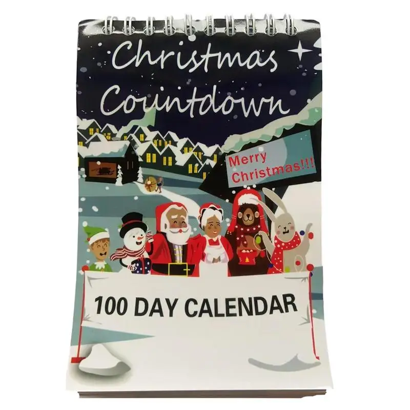 

100 Day Christmas Countdown Calendar Durable And High-quality Festive Countdown Desk Calendar Tear-Off Countdown Calendar