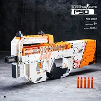 1548PCS Technical Golden AK47 M4A4 AWP P90 Gun Model Building Blocks with Motor Set Weapon Bricks Toys Gift For Children Kids 6