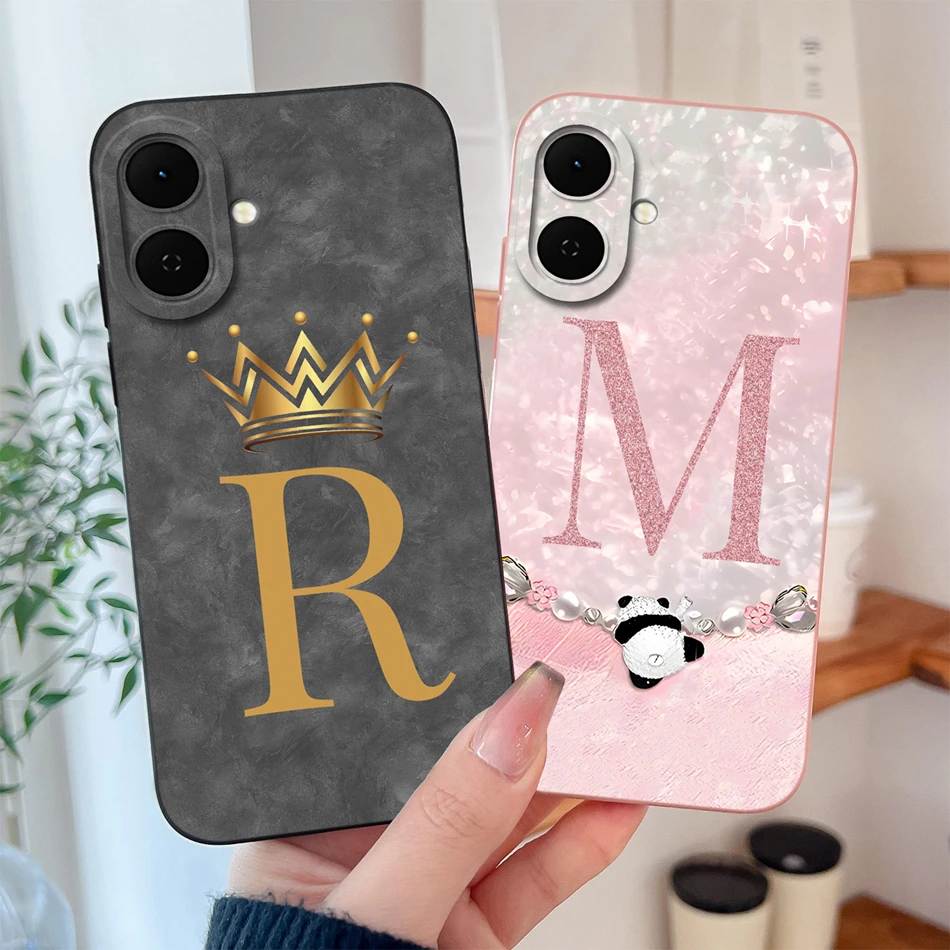 Creative Letters Soft Liquid Silicone Anti-Drop Phone Case with Camera Coverage