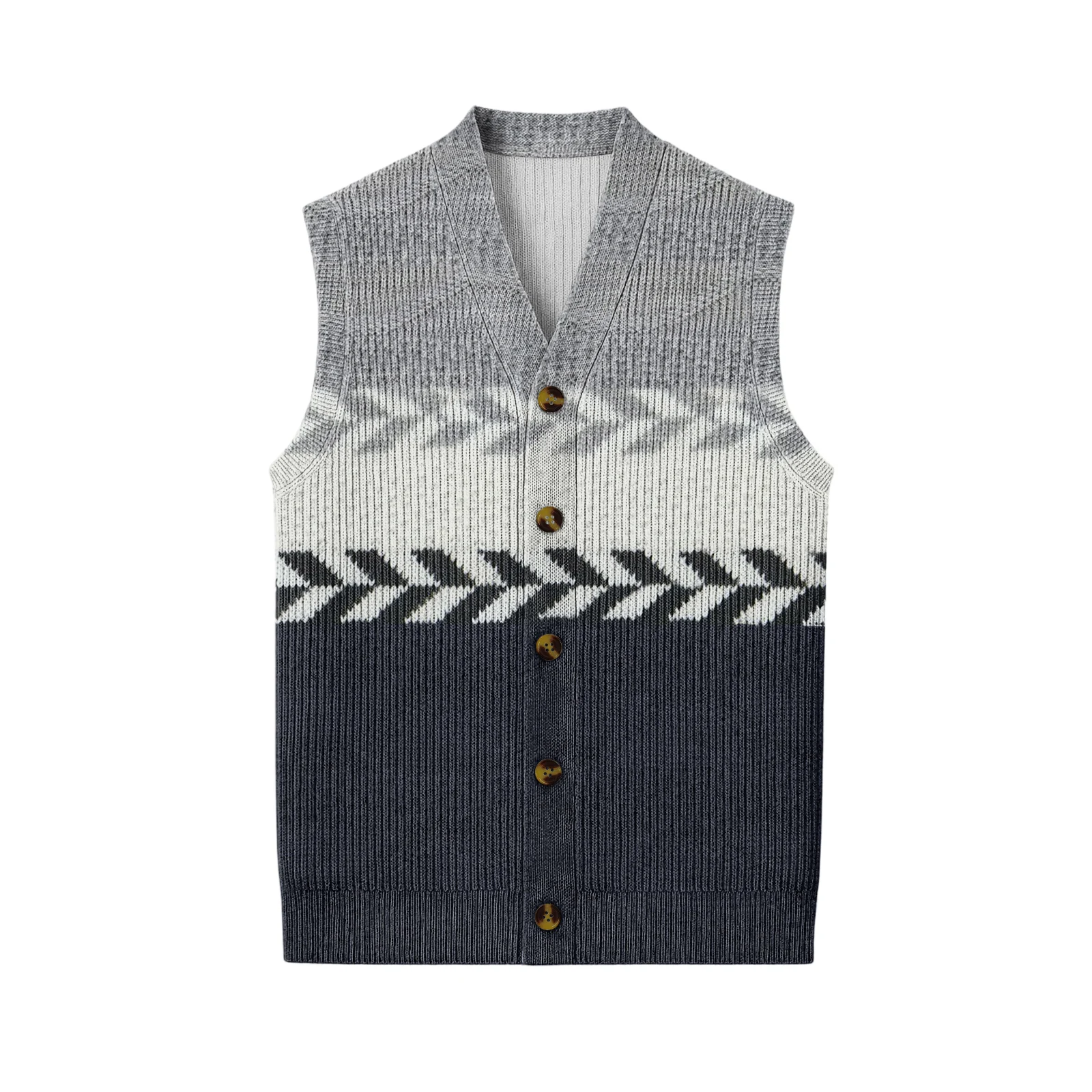 Gilet tricoté col V homme sans manches pull chaud automne pêche business décontracté boutons