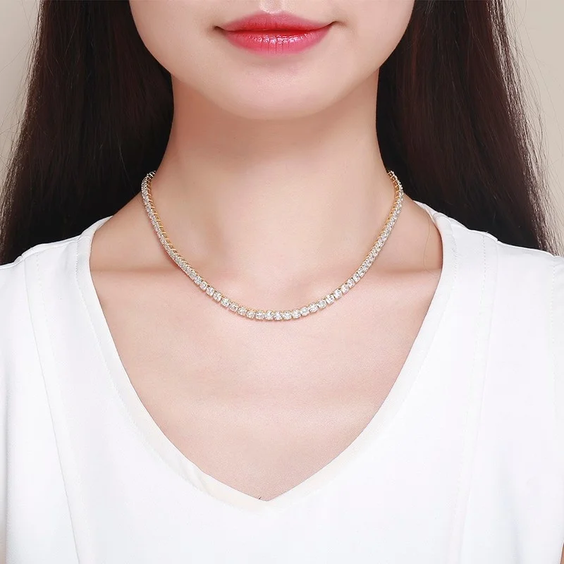 Tennis Chain Short Choker Necklace 