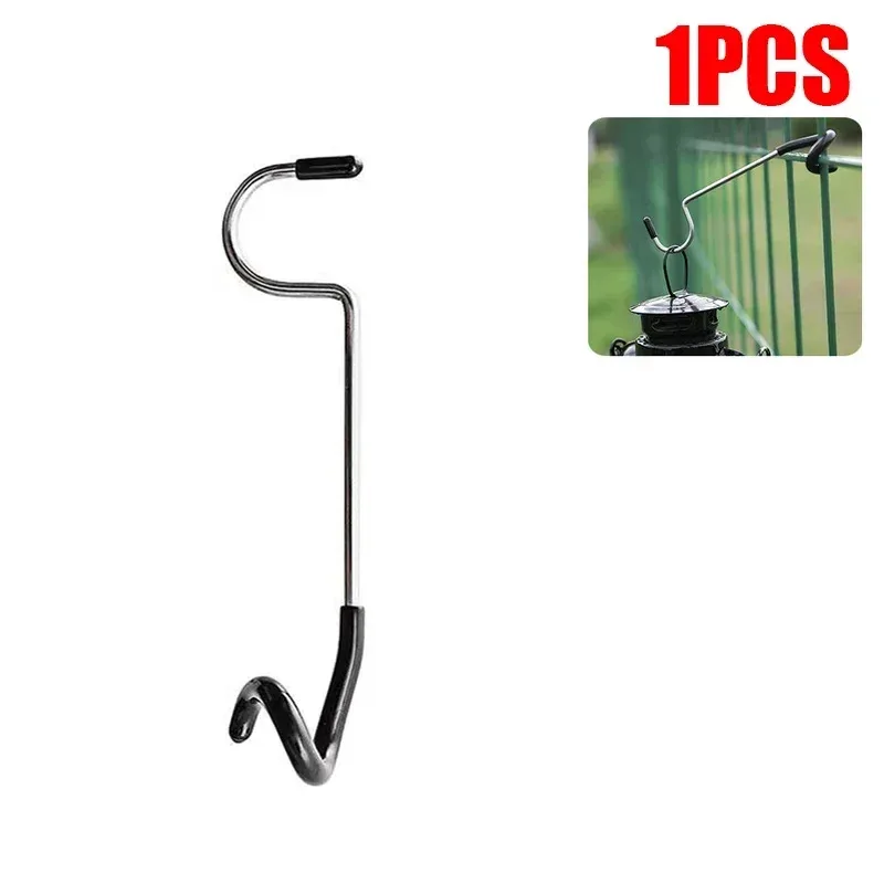 Camping Stainless Steel Lamp Holder Hook Tent Pole Light Hanger Hunting Fishing Lantern Hanger Outdoor Tools