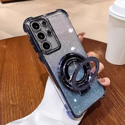 Luxury Glitter Bracket Smartphone Case with Enhanced Protection - Galaxy A26 5G (Blue)
