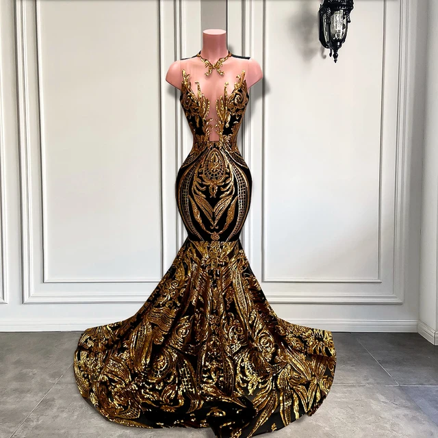 Serene Hill Luxury Black Gold A-line Evening Dresses Gowns 2021 Sparkle  Beading Sexy For Women Party Dress LA70838 – SERENE HILL