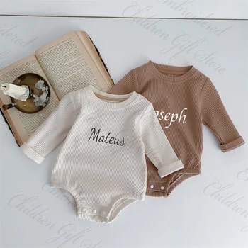 Personalized Baby Waffle Jumpsuit 1