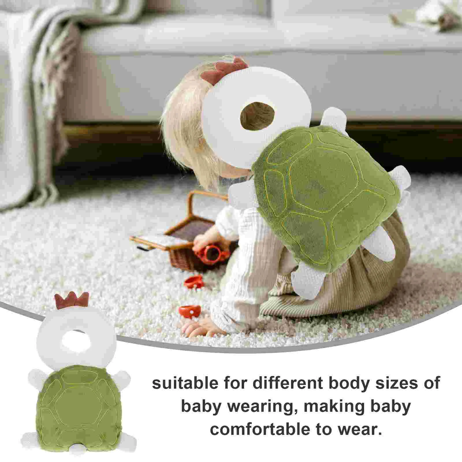 Head Protector Toddler Anti-fall Adjustable Backpack for Baby Pp Cotton Cute Infant Walking Turtle Crawling