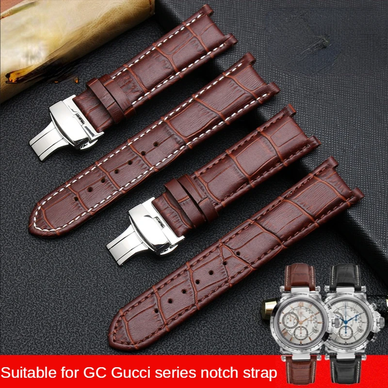 Per Cinturino In Vera Pelle Gc Gucci Gugugugay Notch Watch Strap 20*11Mm 22*13Mm Uomo Donna