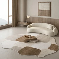 Retro Irregular Living Room Large Area Carpet Geometric Pattern Bedroom Carpet Brown Home Rug Creative Design Minimalist Rugs IG 1