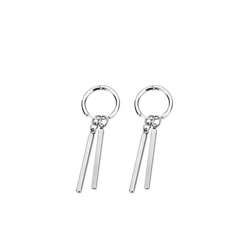 Korean Fashion Personality Long Pendant Earrings Men Women's Earrings Square Stick Cool Statement Earring Pendientes