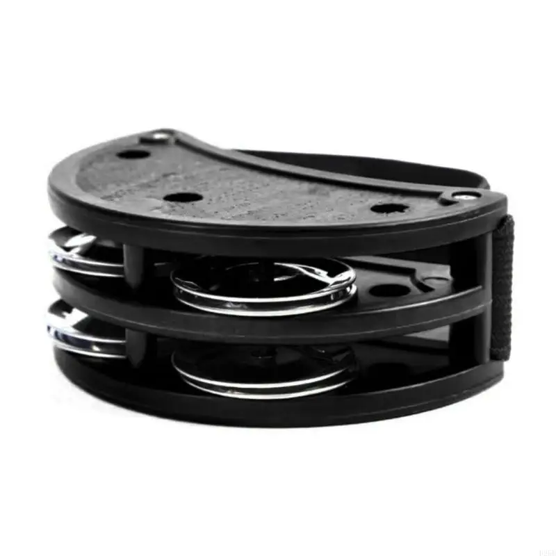 Foot Tambourine Orff Musical Instrument Half Moon Tambourine Foot Rattle Bells Double Row Percussion Instrument