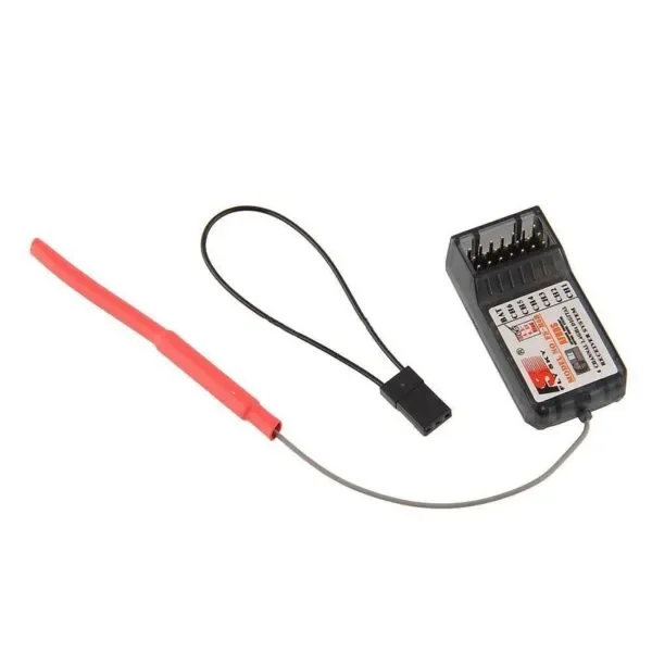 Boîtier du récepteur Flysky FS-R6B 2.4GHz 6 canaux AFHDS pour hélicoptère RC, ouvert montrant les composants internes