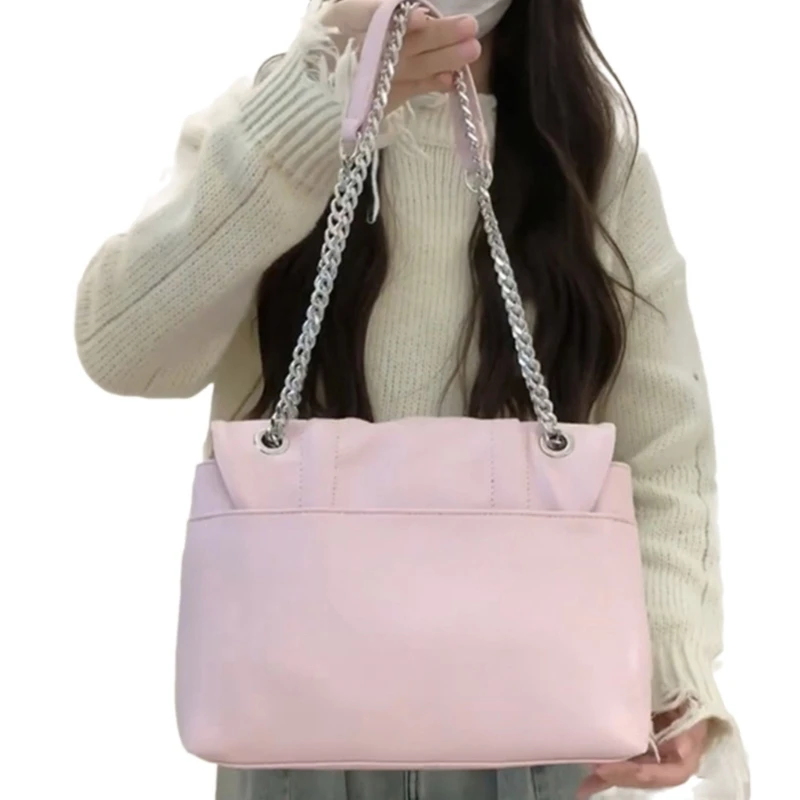 Chain Strap Bag for Women Large Shoulder Bag PU Leather Crossbody Bag E74B