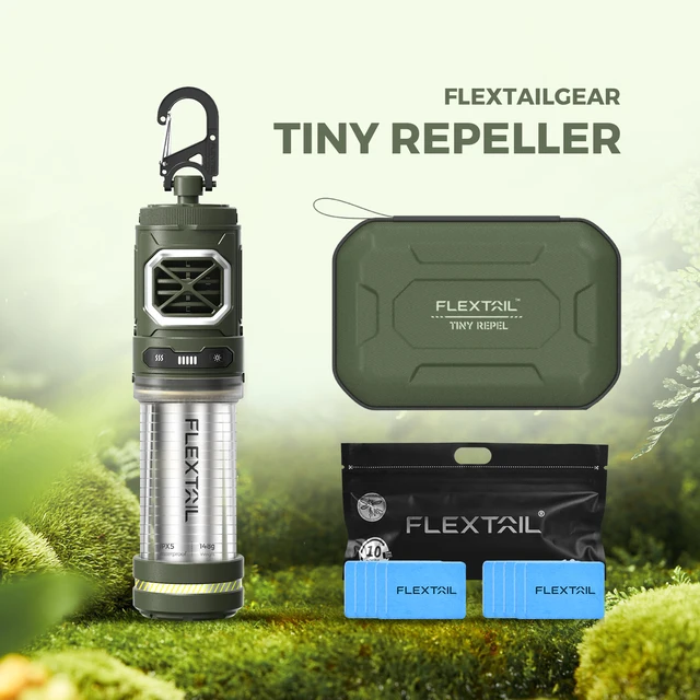 FLEXTAIL Mosquito Repeller with Camping Light and Rechargeable Battery