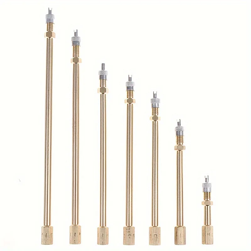 รถยนต์อัตโนมัติรถบรรทุกทองเหลืองล้อยางวาล์วหมวกยางStem Extension Pole Extender 1