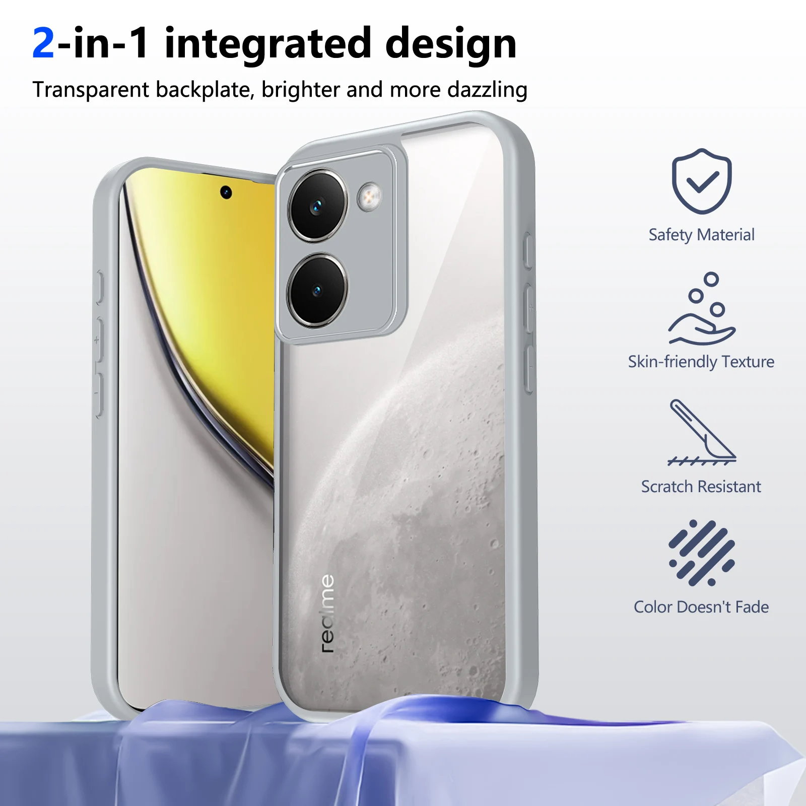 Air Cushion Shockproof Silicone Bumper Clear Matte Back Cover