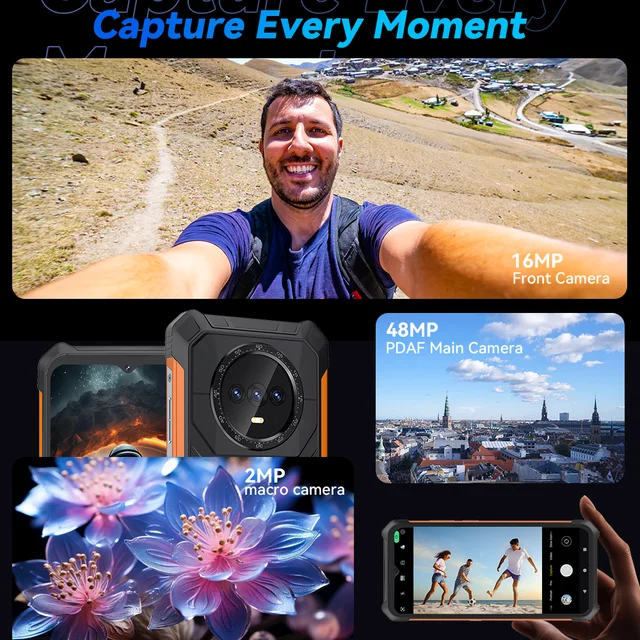 Cubot KINGKONG ES Smartphone , Smartphone robuste, 16 Go + 128 Go de RAM, 90Hz, écran HD + 6.56 ", Android 14, appareil photo principal 48MP, 5100mAh, première mondiale 6