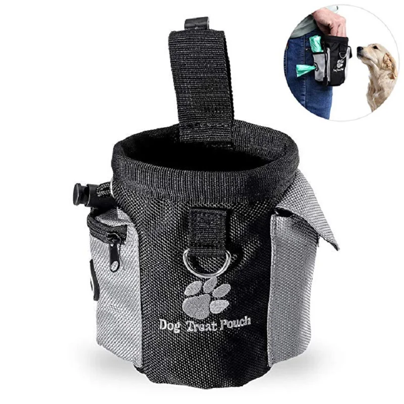 Dog Treat Bag Portable Dog Treat Bag Outdoor Dog Treat Pouch Training Feeding Bag Large Capacity Pet Trainer Waist Supplies