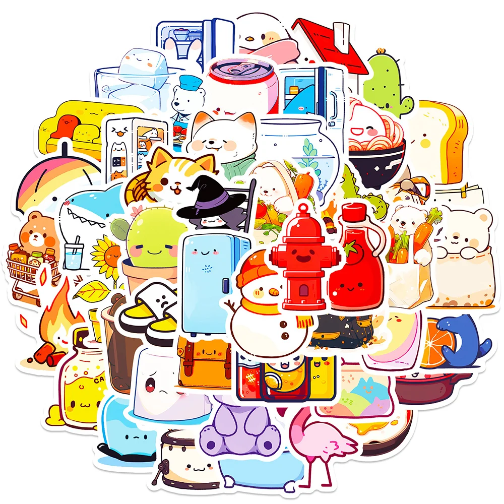 

10/30/50pcs Cute Funny Animal Graffiti Stickers Fridge Laptop Phone Luggage Water Bottle Stationery Sticker Decals for Kids Toys