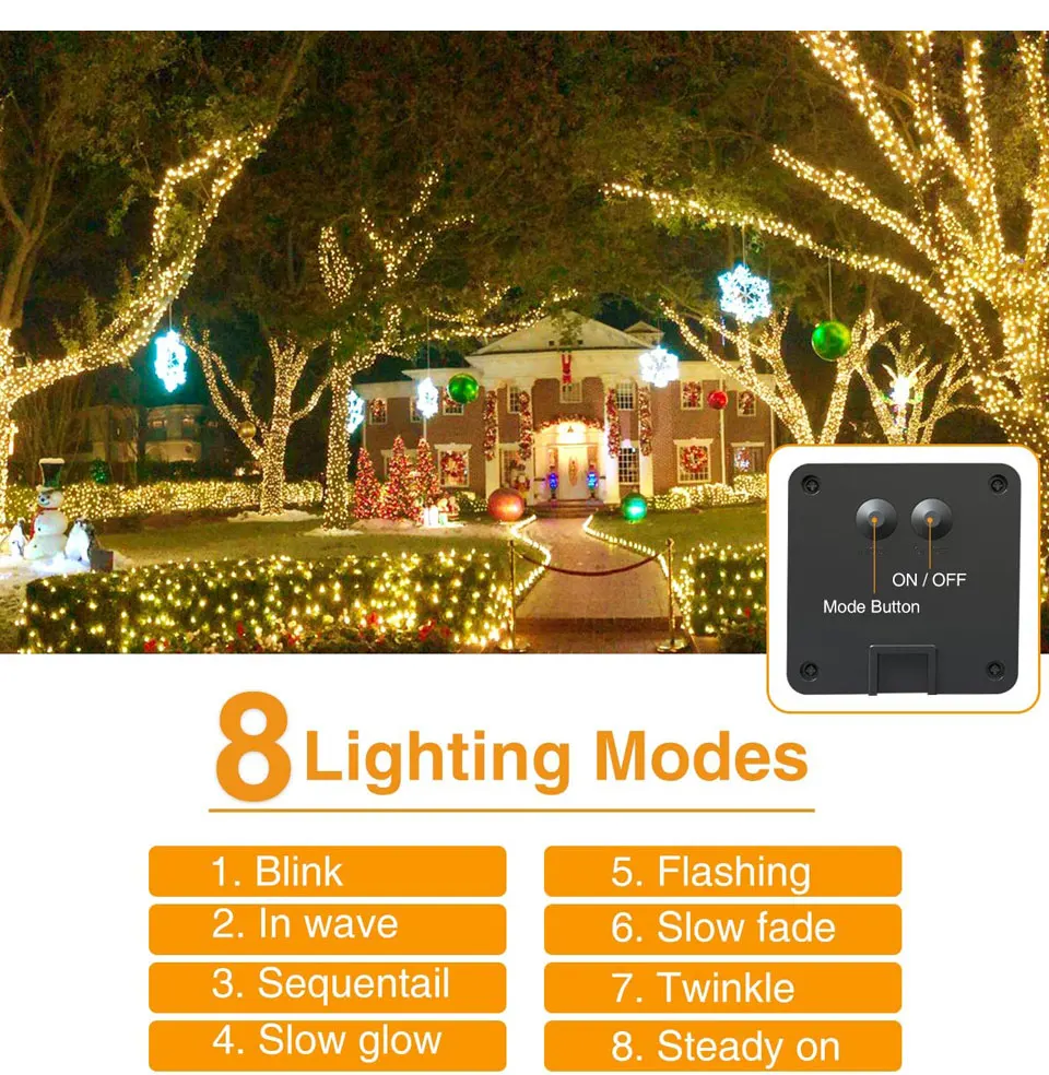 Solar LED Light String Outdoor Waterproof Copper Wire Festoon Fairy Led Tinsel Light Use For Garden Garland Christmas Decoration white fairy lights