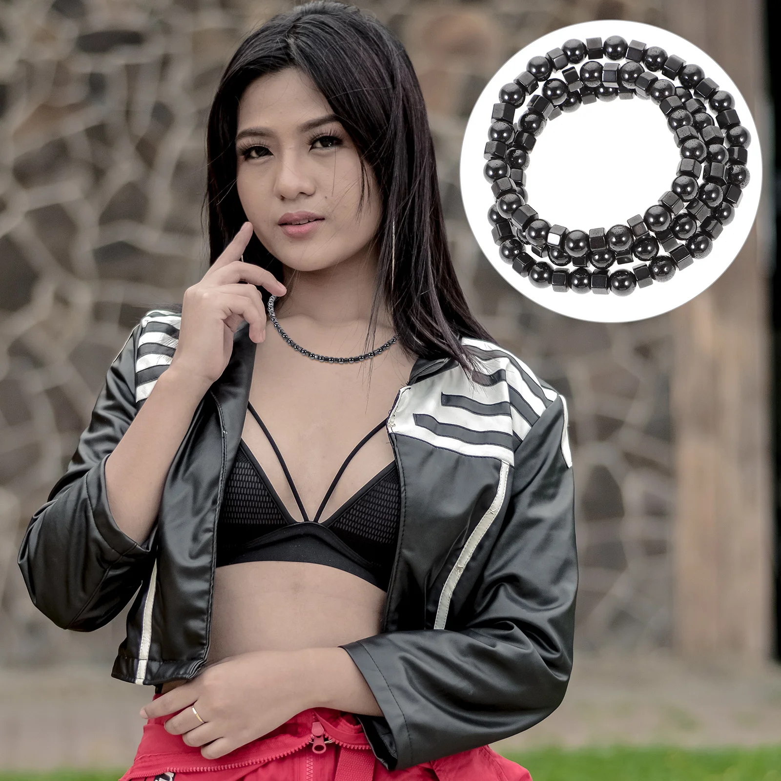 Finger Ring Bracelet Necklaces Magnetic Therapy Fashion Nacklace Choker for Woman