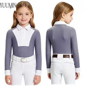 Girls Long Sleeve Equestrian Training Shirt 1