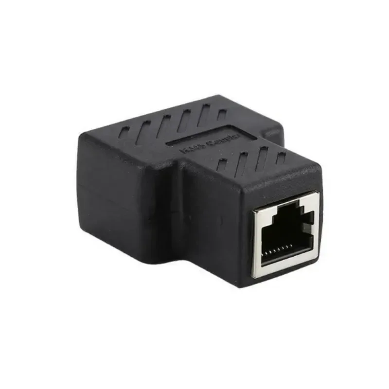 New 1 to 2 RJ45 Splitter Adapter Dual Female Port LAN Ethernet Convertor Connecter