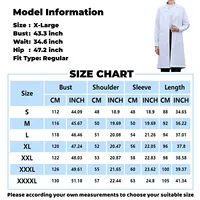 Women Men Unisex Long Sleeve White Lab Coat Notched Lapel Collar Button Down Medical Nurse Doctor Uniform Tunic Blouse - Image 4