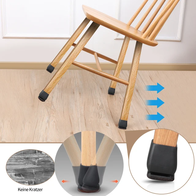 8PCS Chair Foot Cover Diagonal Leg Floor Protectors with Thick Wrap Felt Pads Silicone Furniture Table Feet Protect Floors 2
