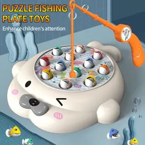 Kids Fishing Game Toy Set Electric Rotating Board Musical Fish