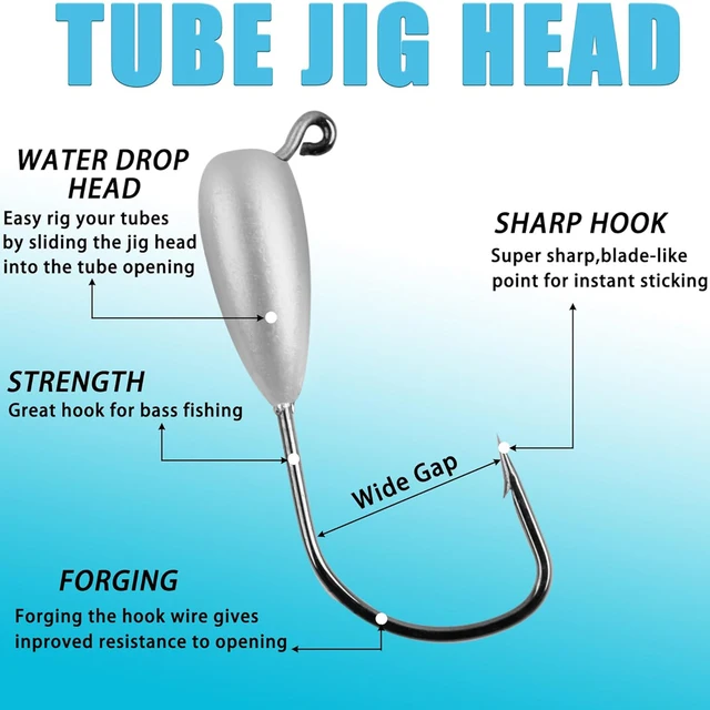 4/6/12Pcs Jig Heads Fishing Hooks Tube bait jighead Worm lure Fishhooks for Bass Crappie Salmon Fishing jig 1/8oz 1/4oz 3/8oz 3