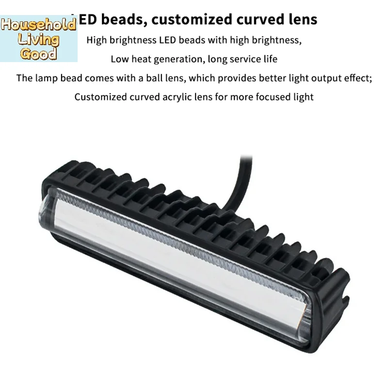 【지게차 경고등 27W 9LED 트럭 안전 작업등 바 12-80W 레드 플러드 빔 위험 구역 경고 램프 사이드 라인 마커】