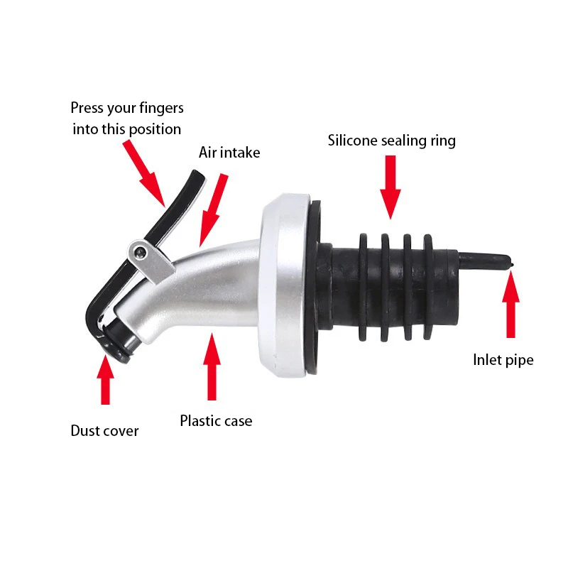 Rubber Wine Bottle Stopper Leakproof Nozzle Dispenser