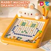 Rabbit Magnetic Drawing Board Carrot Magnet Pen Kids Reusable Drawing Toys Baby Beads Painting Doodle Sketch Pad Children Gift 1