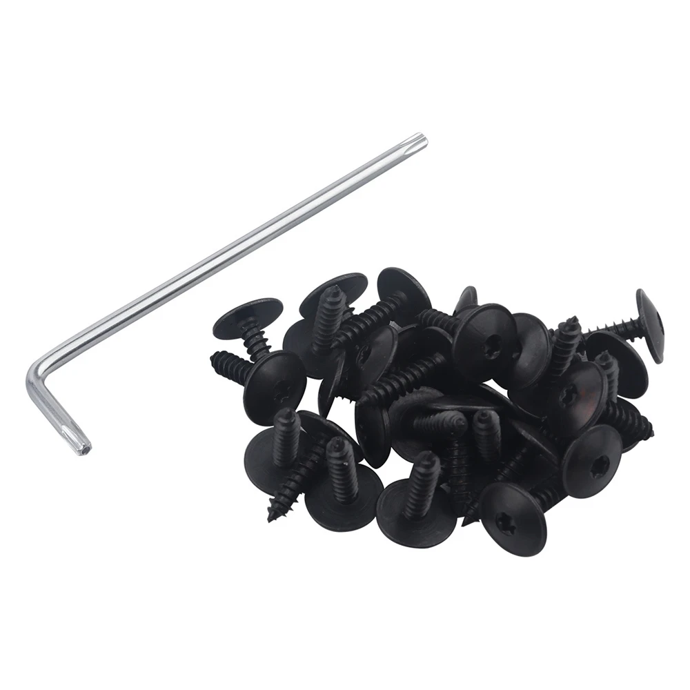 30pcs N90974701 for VW Engine Cover Undertray Splash Guard Fender Mud Flaps Wheel Arch Torx Screw M5*16 Bolt With wrench