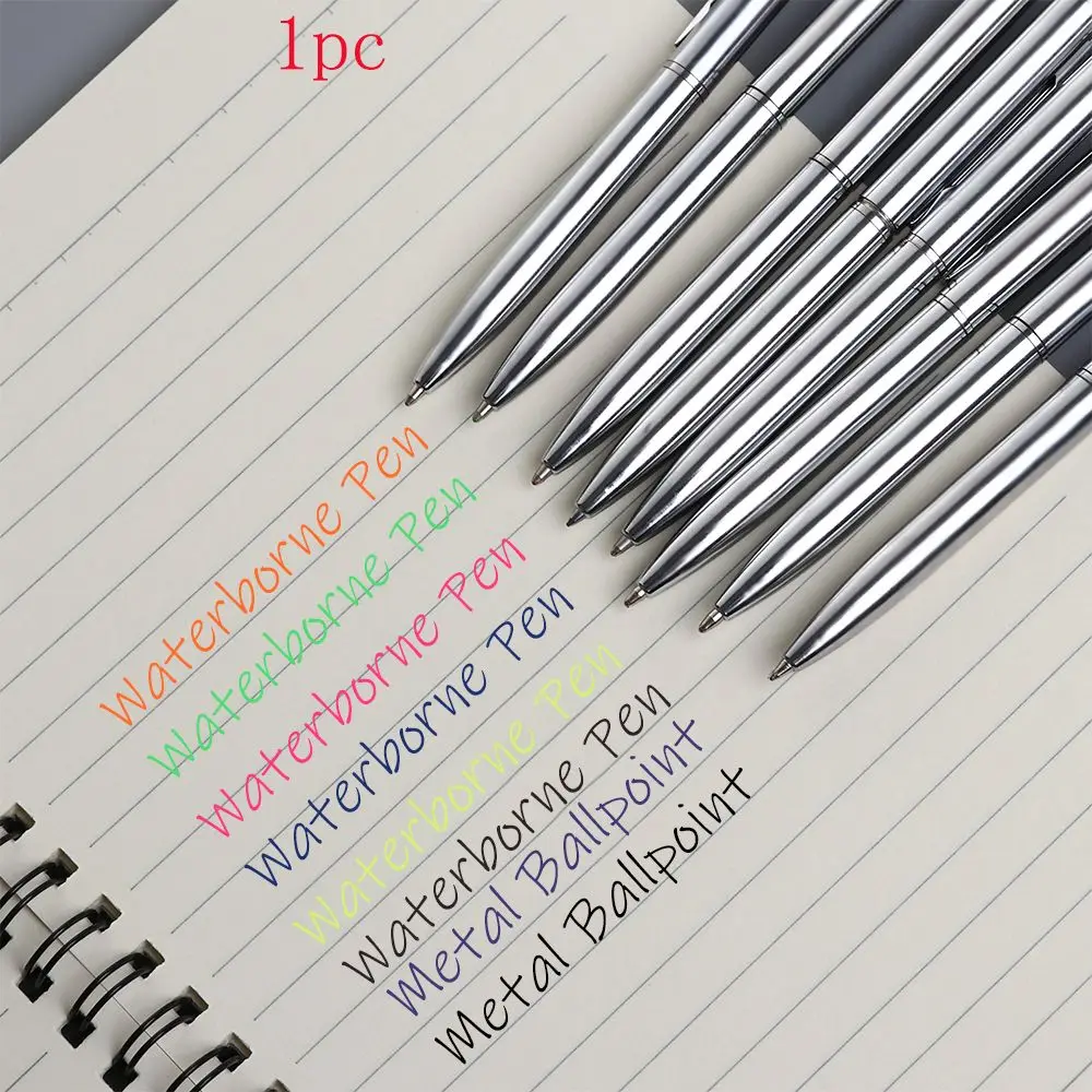 1 PC Mini Tragbare Wasserbasis Metall Kugelschreiber Mehrere Farbe Minen Unterschrift Stift Werbung Stift Büro Schule Liefert – Detail 1