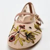 New Mesh Breathable Ballet Flats Women Luxury Designer Embroidered Flower Mary Jane Shoes Light Comfort Low Heeled Summer Flats 1