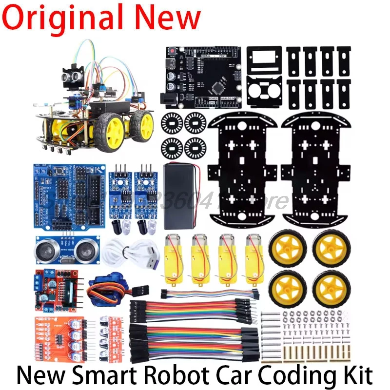 ערכת קידוד חדש לרכב חכם חדש עבור ארדוינו תכנות עבור ארדוינו תכנות חכם כיף גדול למידה ערכת אוטומציה רובוטית לפרויקטים