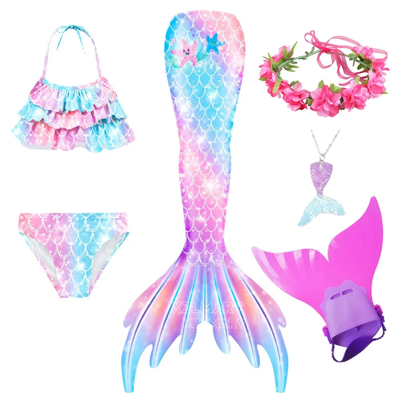 Mermaid Costume Kids Girls Swimwear for Summer Beach Cosplay