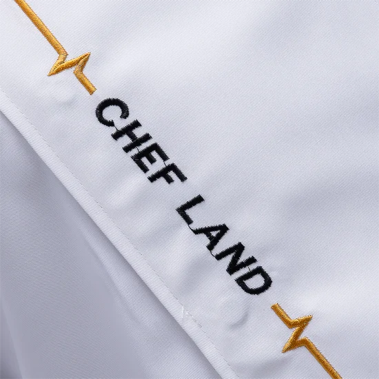 Long Sleeve Chef Jackets Kitchen Chef Restaurant Uniform Custom Logo Shirt Service Bakery Breathable Chef Dress White Apron Men images - 6