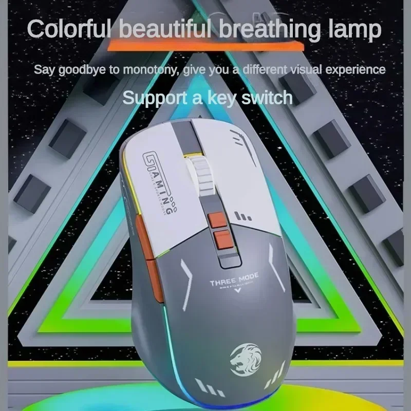G308 Wireless Bluetooth Mute Mouse Tri-mode Lightweight Ergonomic Rechargeable PC Office E-sports Laptop Accessories gift