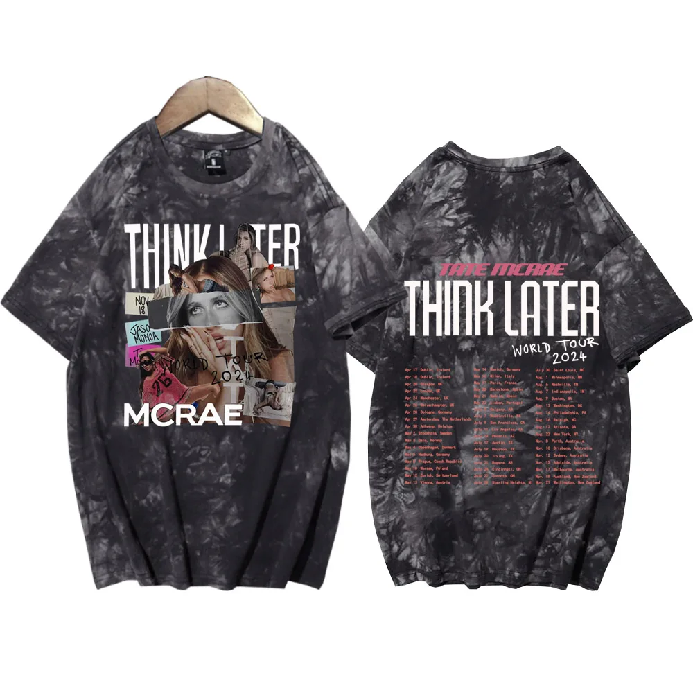 Tate Mcrae The Think Later World Tour 2024 Tour Shirts Unisex Round Neck Short Sleeve Tee Fans Gift