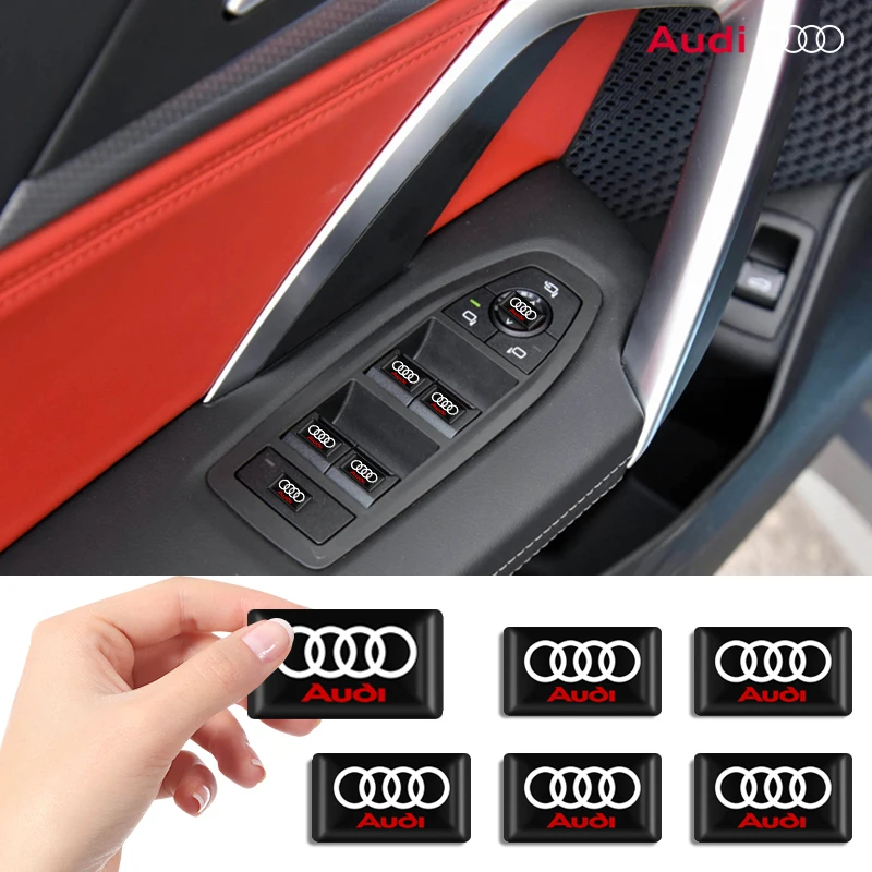 10Pcs 3D Car Styling Epoxy Emblem Badge Stickers Per Audi A4 B5 B6 A3 8P 8V 8L A5 A6 C6 C5 A1 A7 A8 Q2 Q3 Tt Accessori Per Merci