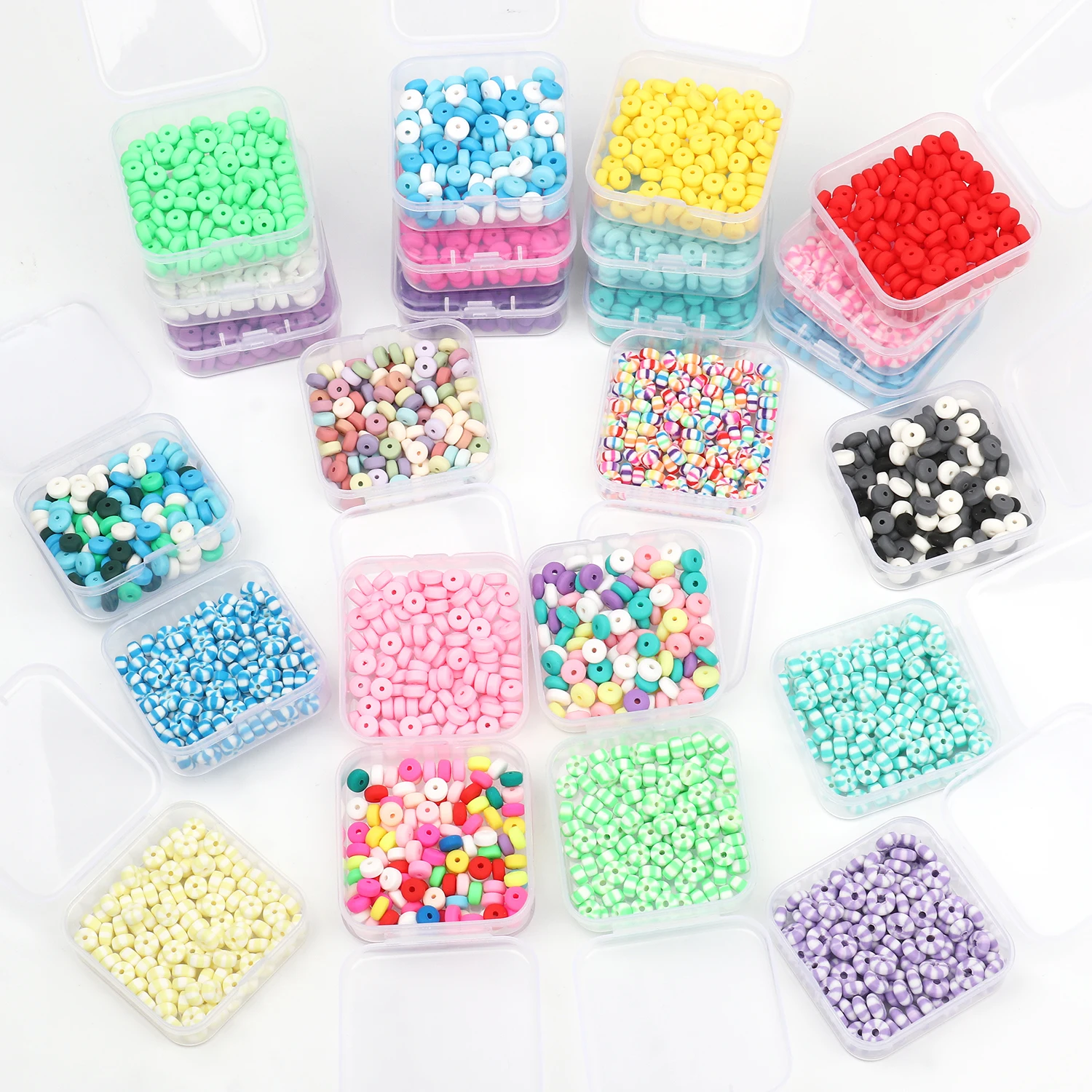 100pcs/box multicolor Bé Futam gyöngyök Polimer Agyak rondelle gyöngyök Szalmaszál készlet számára ékszer Gyártás diy handemade kiegészítők