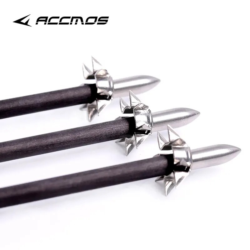 

12/24pcs ID 6.2mm Stainless Steel 8Paw Broadheads Arrowheads Archery Hunting Points Target Tips Accessories DIY