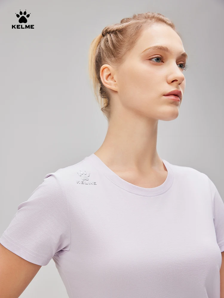 Kelme Women's Yoga Wear Quick-drying Sports Tops Breathable Fitness Training Wear Outdoor Running Short-sleeved T-shirt