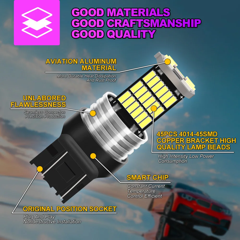 2x 12V 7443 W21/5W T20 LED �극��ũ �� ���� ���� ĵ���� ��ť�� RDX 2007 2008 2009-2015 ILX 2013 2014 2015 �ڵ��� �׼�����