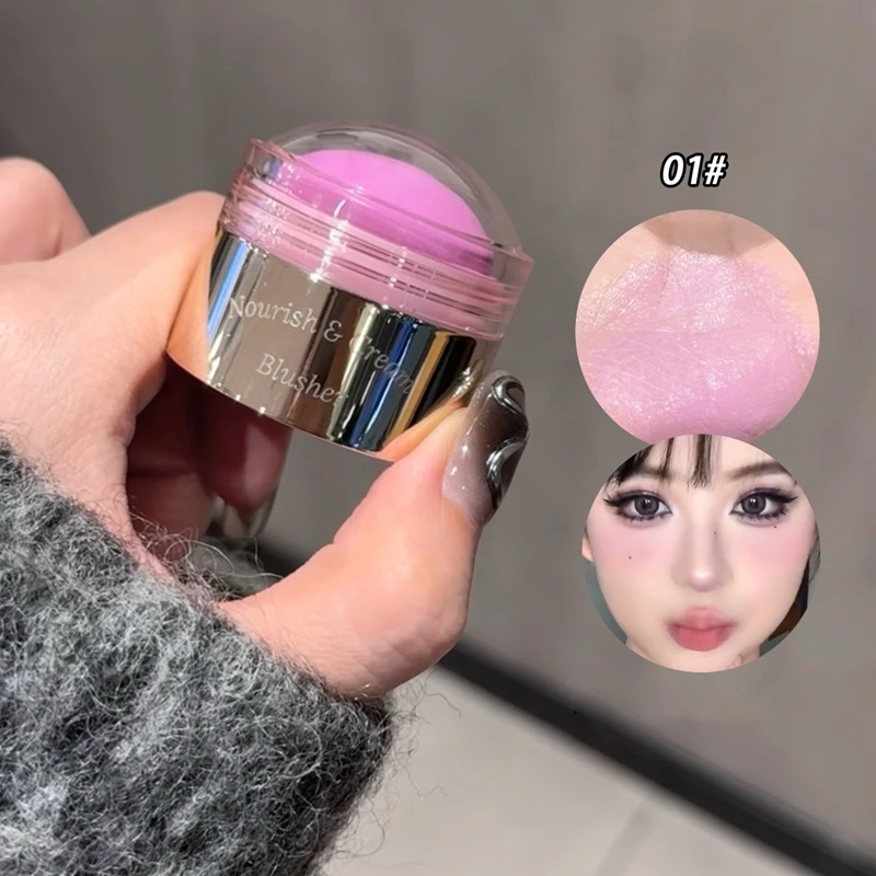 Creamy Purple Blush Stick Soft Face Blusher Cream Korean Make Up Peach Pink Cheek Tint Brightening Contouring Shadow Cosmetics 4